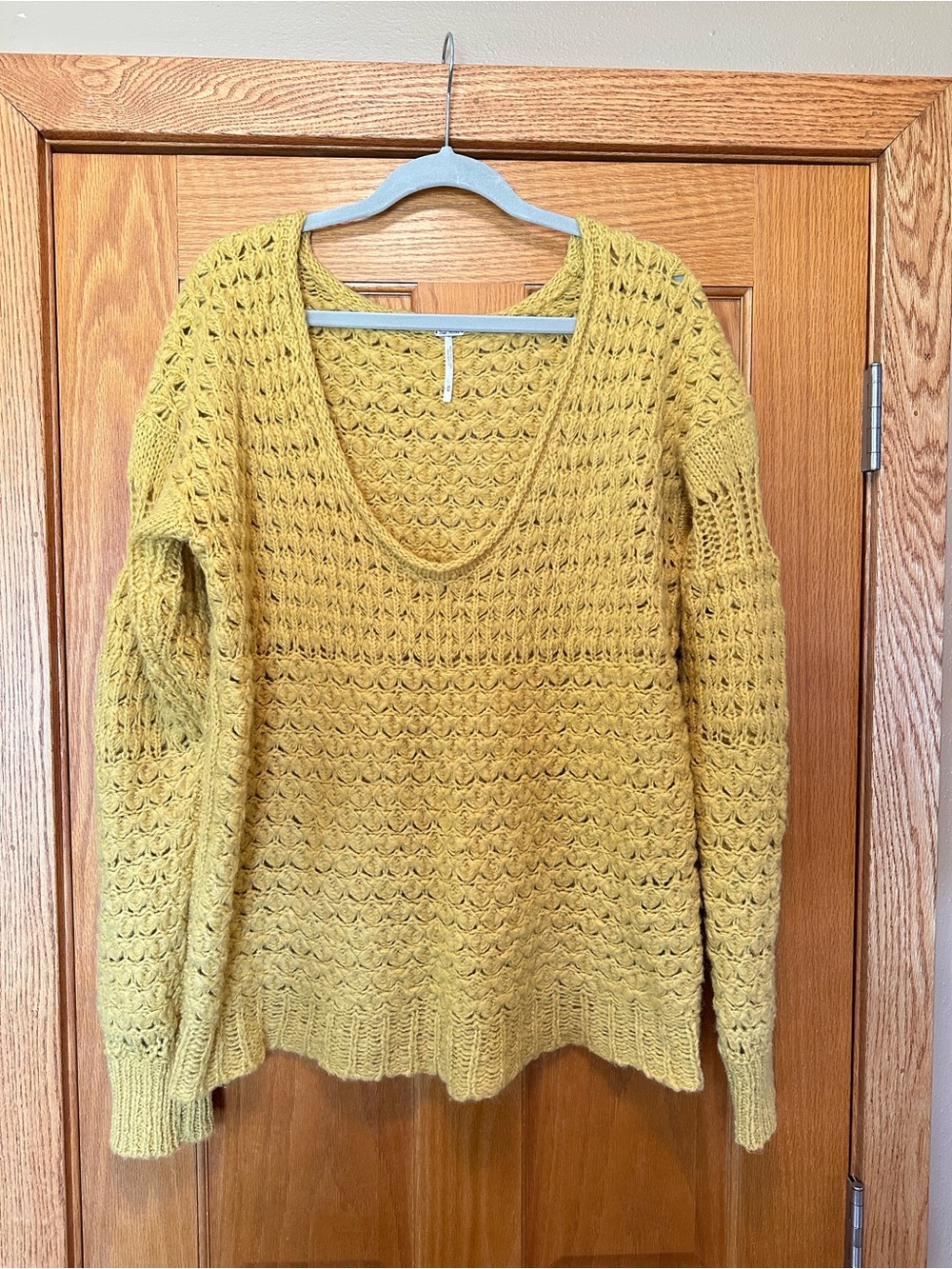 Free People Crashing Waves Sweater - Mustard Yellow